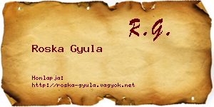 Roska Gyula névjegykártya